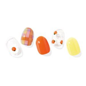 Ohora N Orange Check Semi-Cured Gel Nail Strips